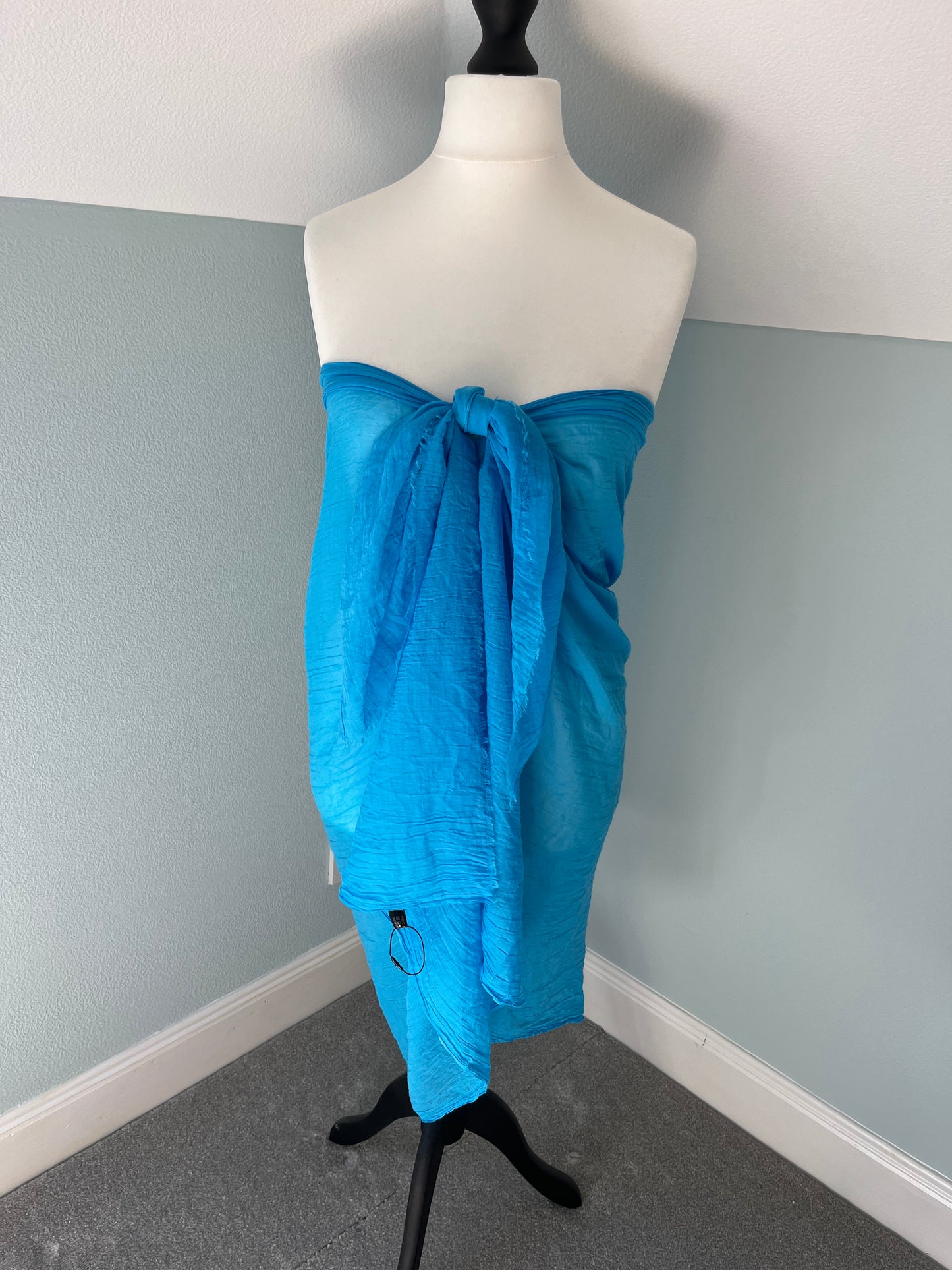 Lightweight cotton scarf/sarong - Azure blue