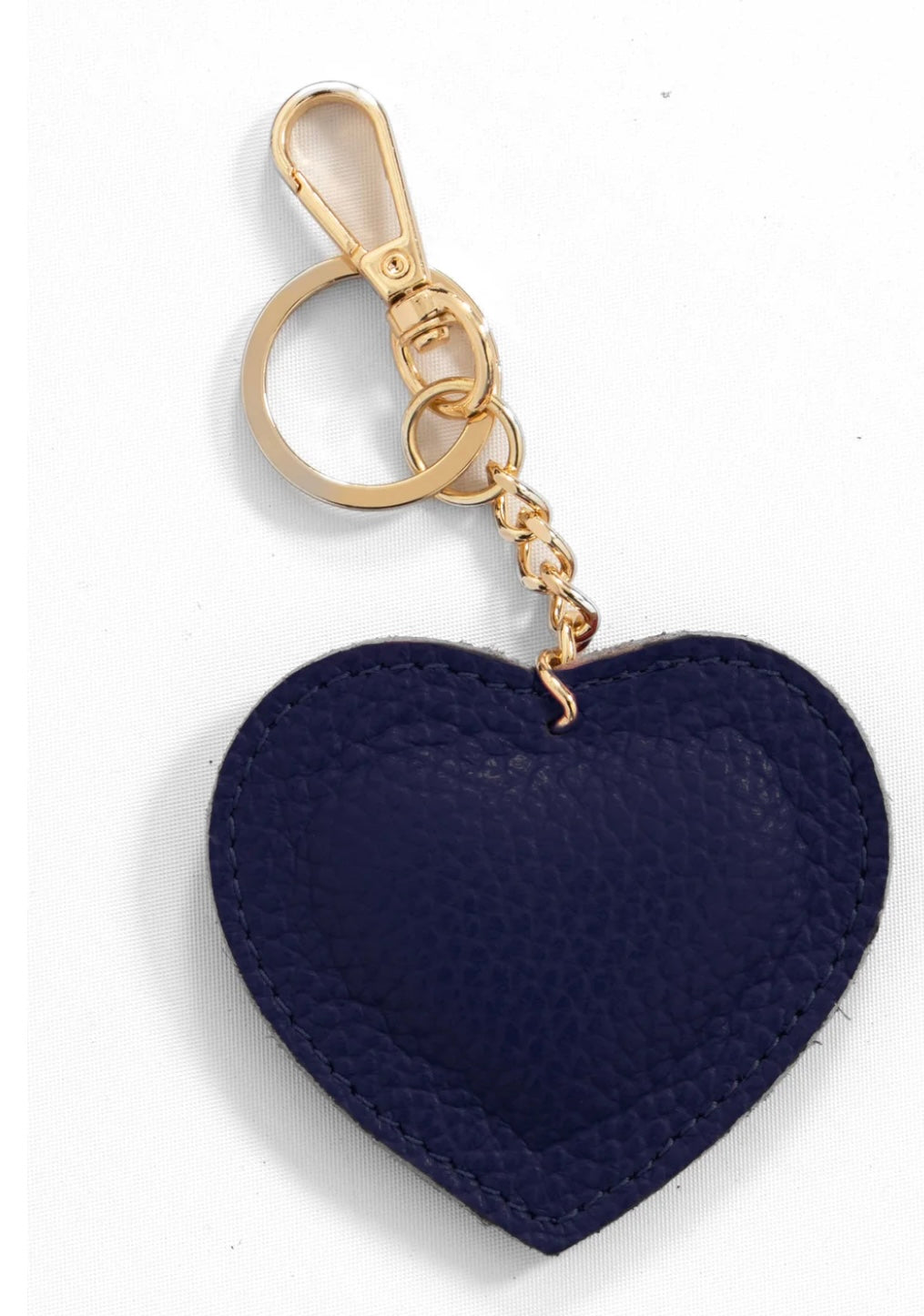 Heart shaped bag charm/keyring - leather