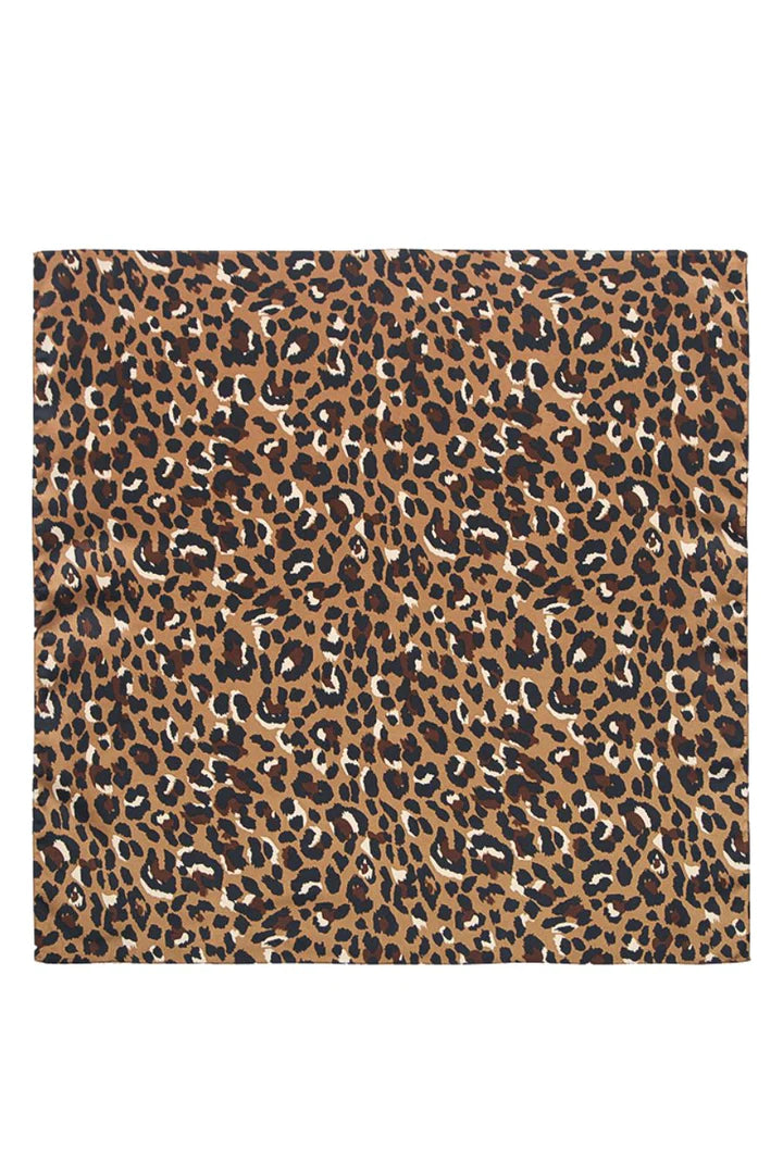 Leopard Faux Silk Small Square Scarf