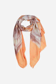 Watercolour Scarf with Colourblock border