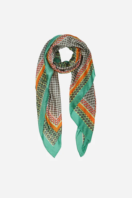 Long Faux Silk spotted Scarf