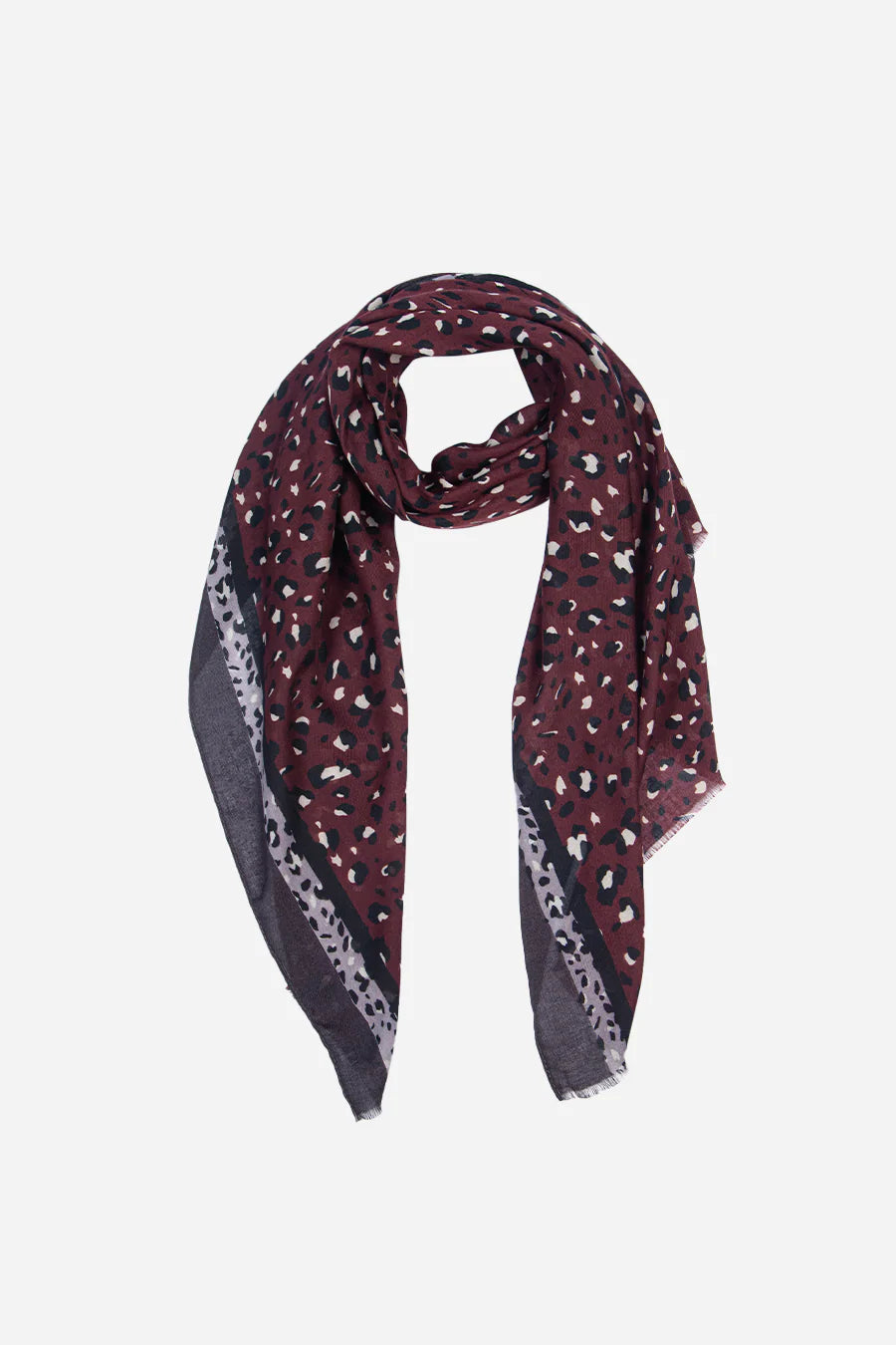 Leopard Print with Contrast border scarf