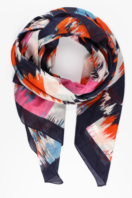 Abstract chevron pattern scarf 100% cotton