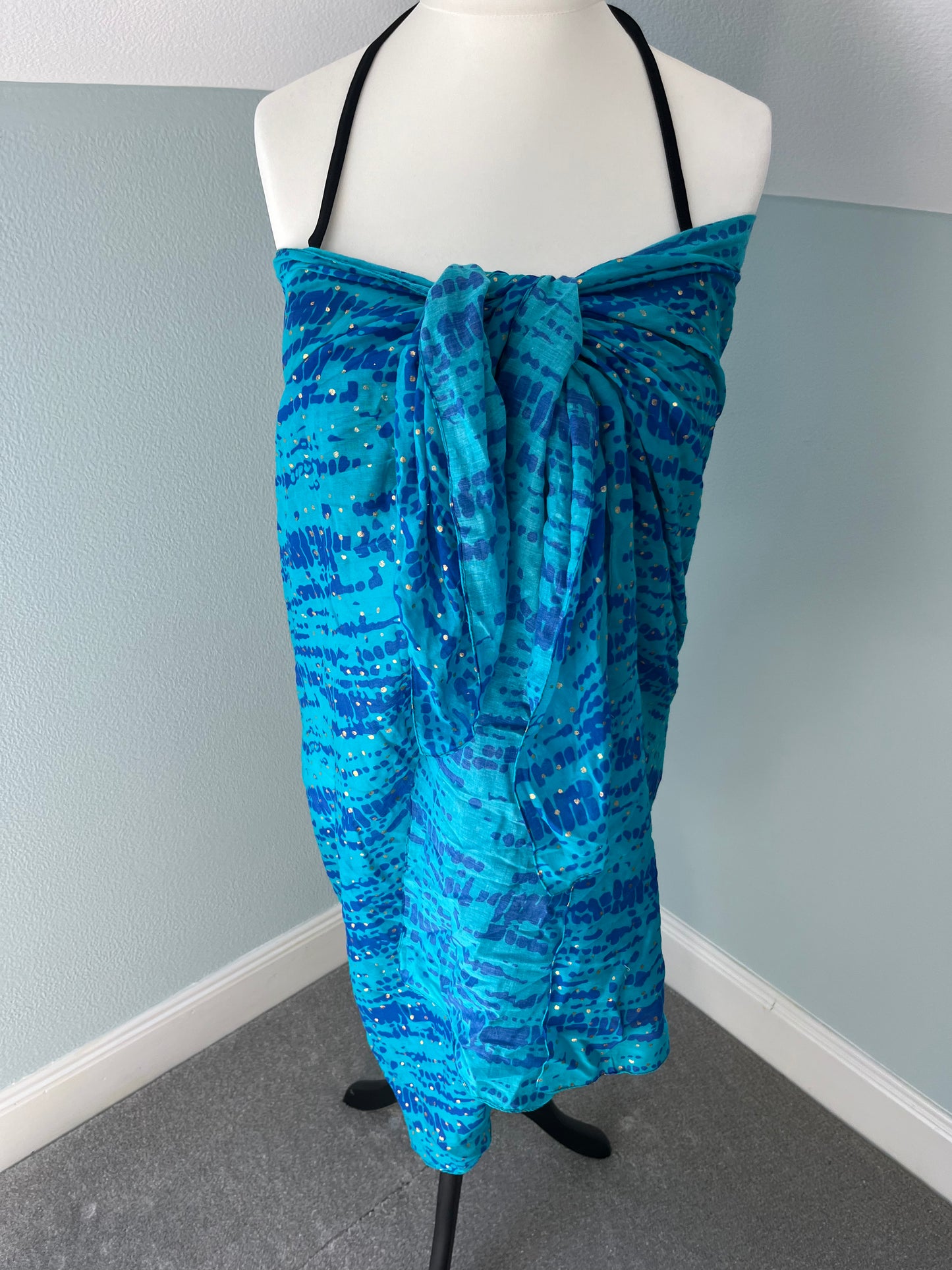 lightweight scarf/sarong- abstract pattern with gold  foil dots