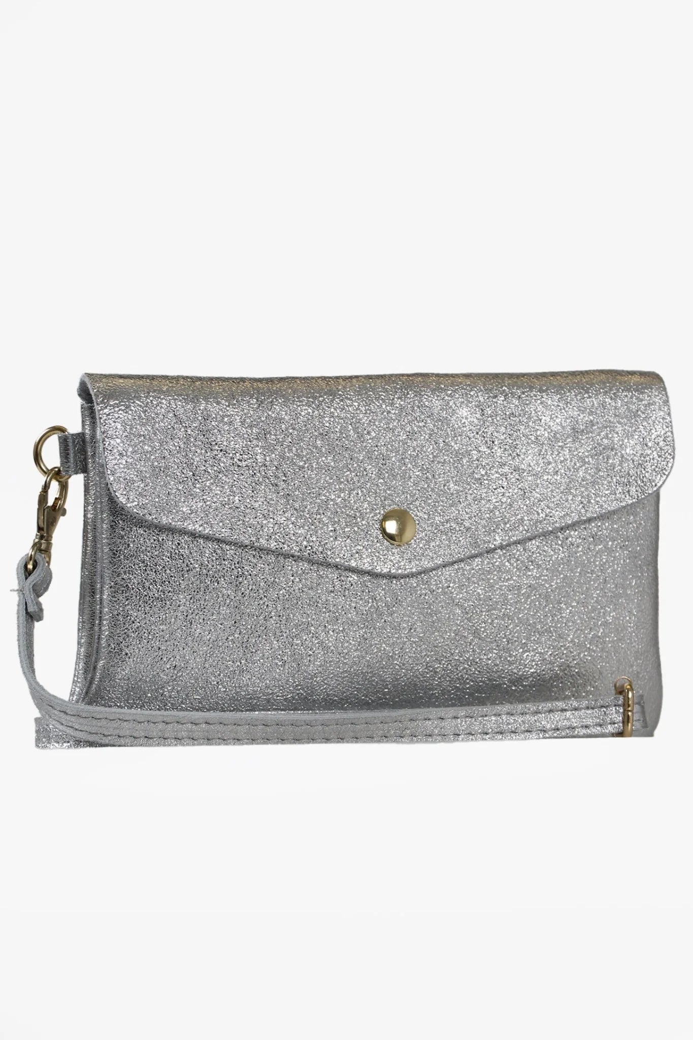 Envelope clutch with detachable strap