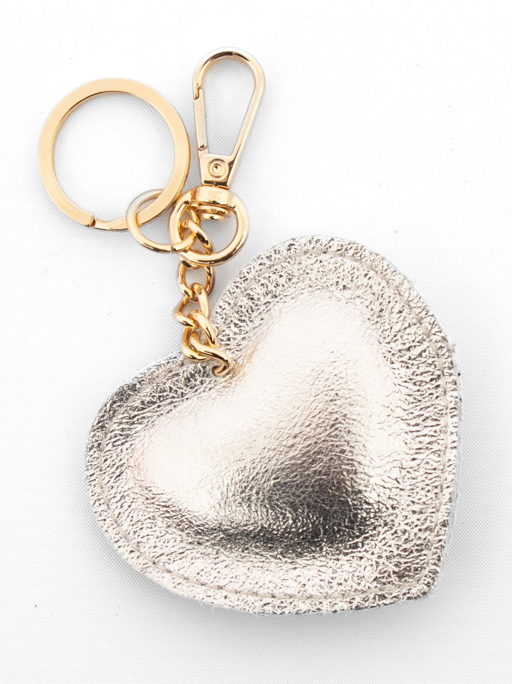 Heart shaped  bag charm/keyring - leather
