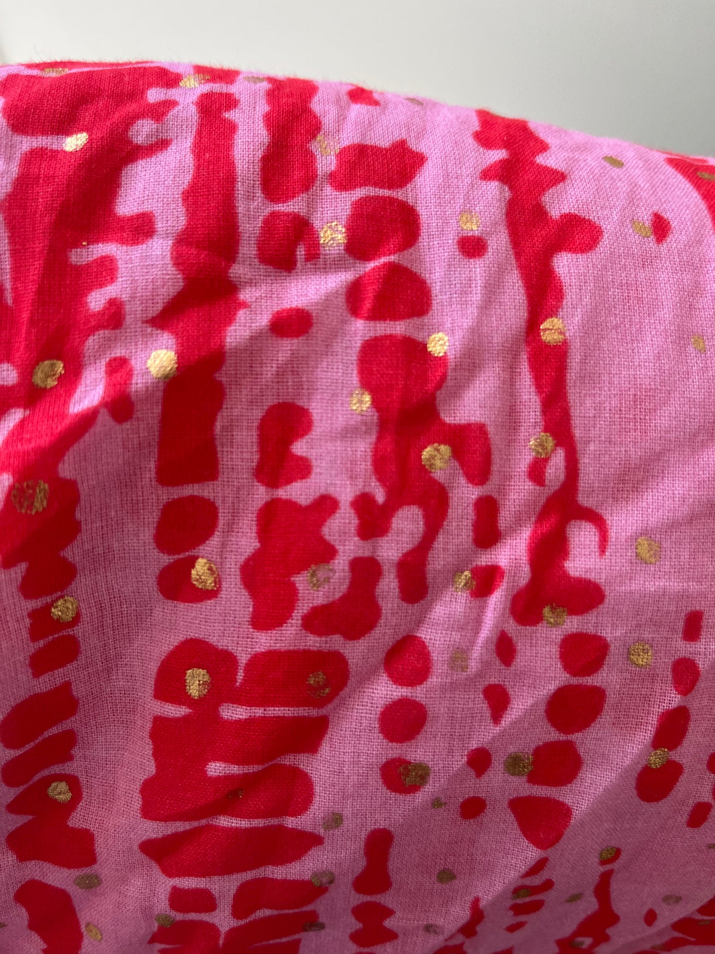 lightweight scarf/sarong- abstract pattern with gold  foil dots