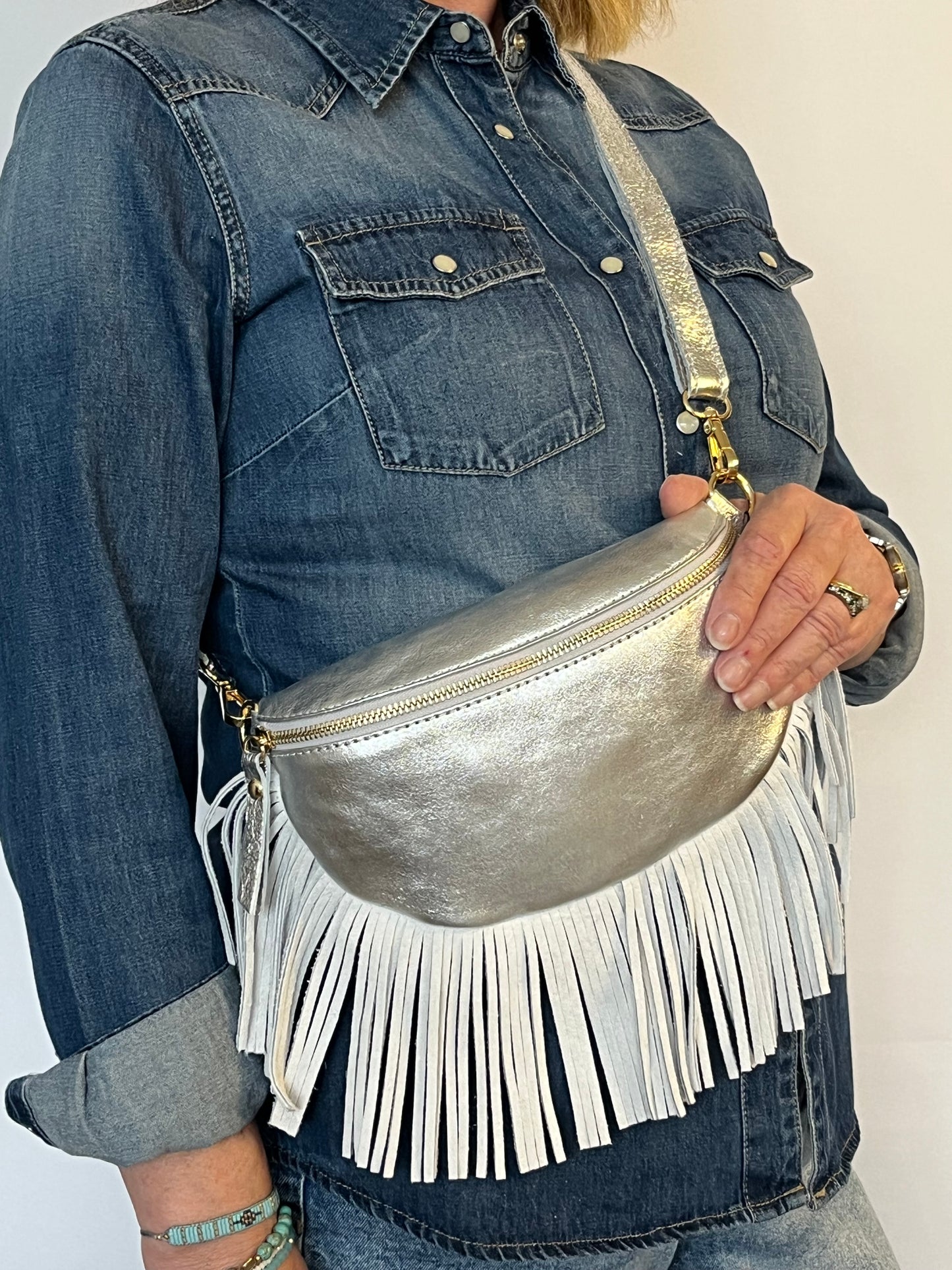 Bum Bag with Fringed Trim