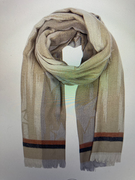Cream tones Brush stroke star detail scarf