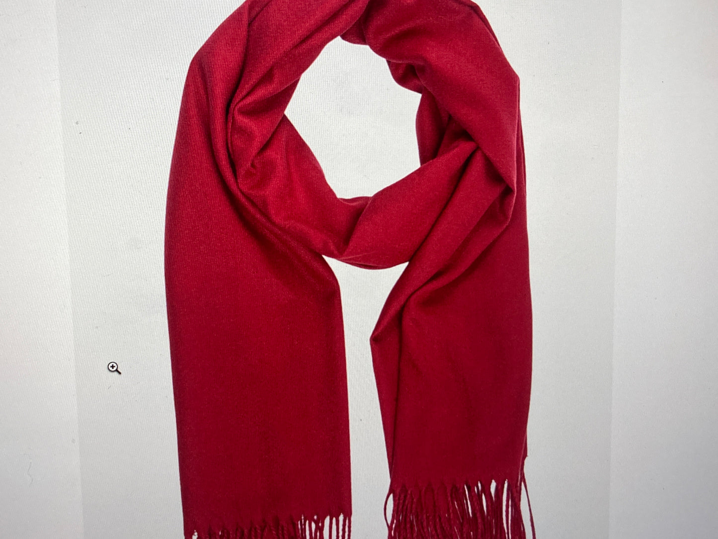 Red Plain Heavyweight Scarf with Tassels