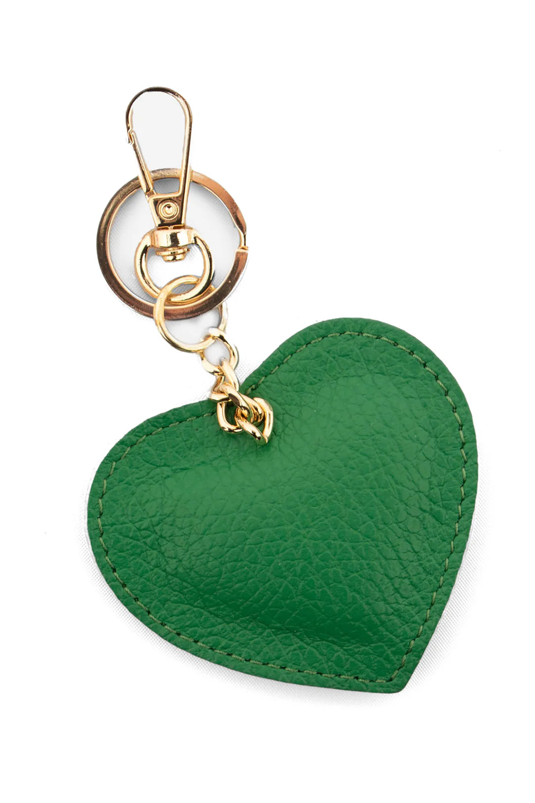 Heart shaped  bag charm/keyring - leather