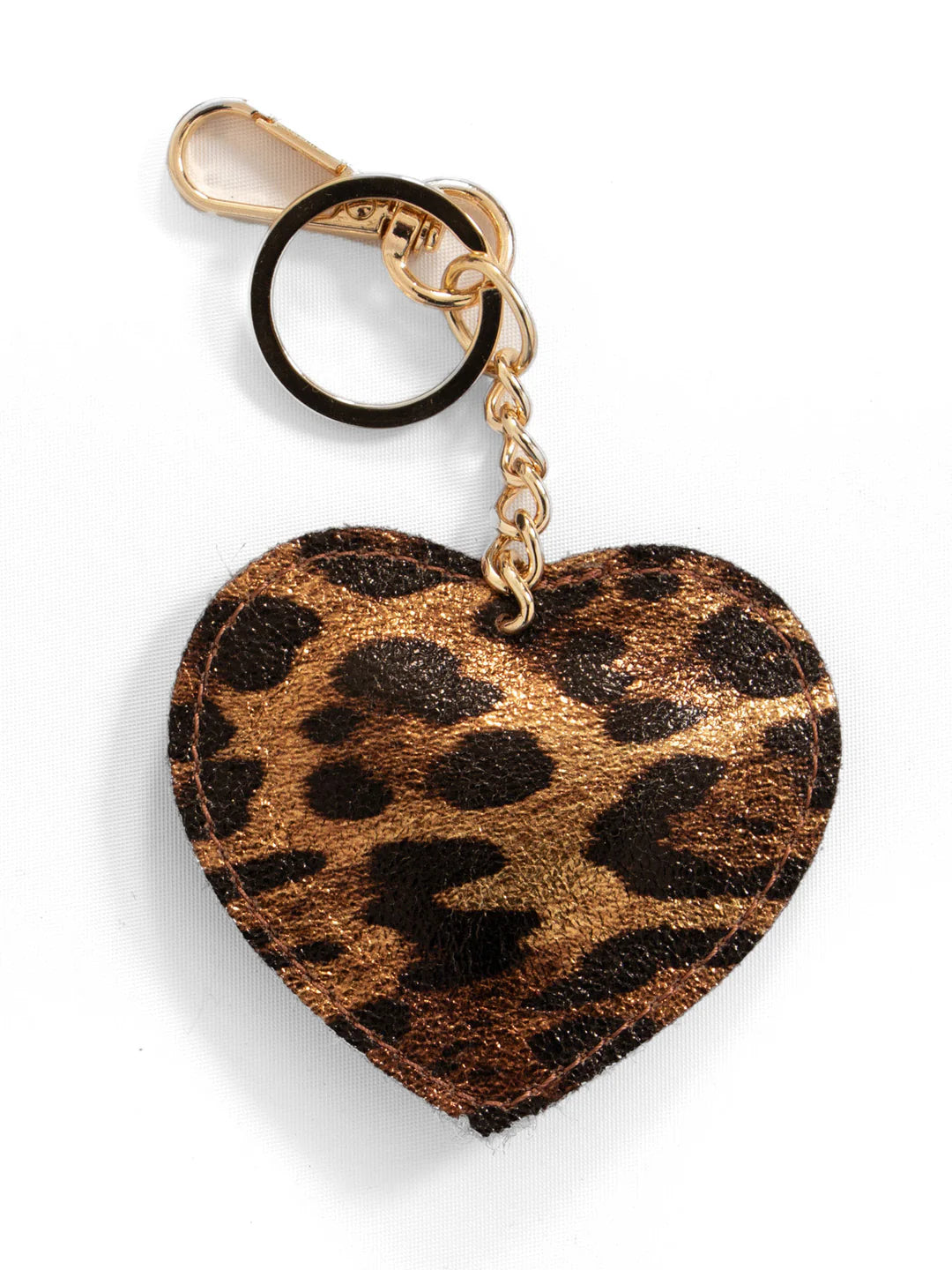 Heart shaped  bag charm/keyring - leather