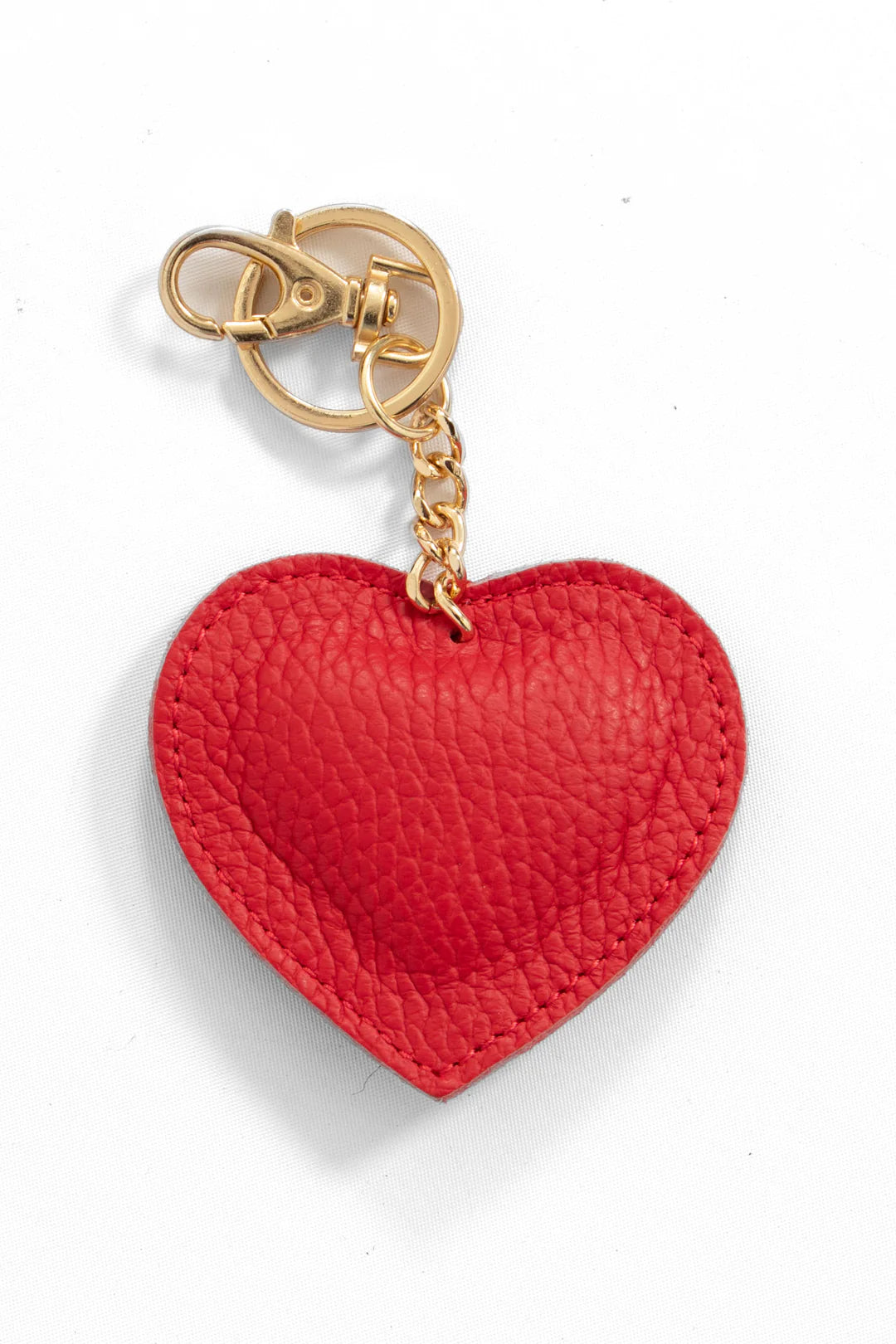 Heart shaped  bag charm/keyring - leather