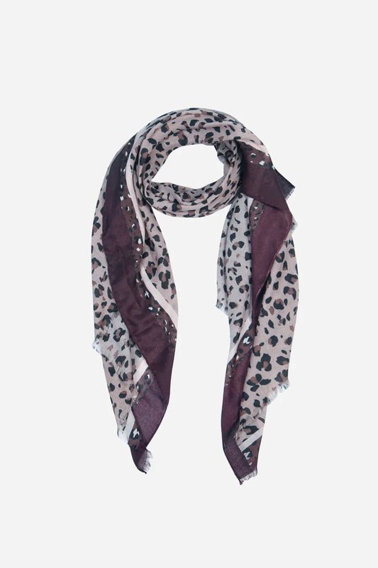 Leopard Print with Contrast border scarf